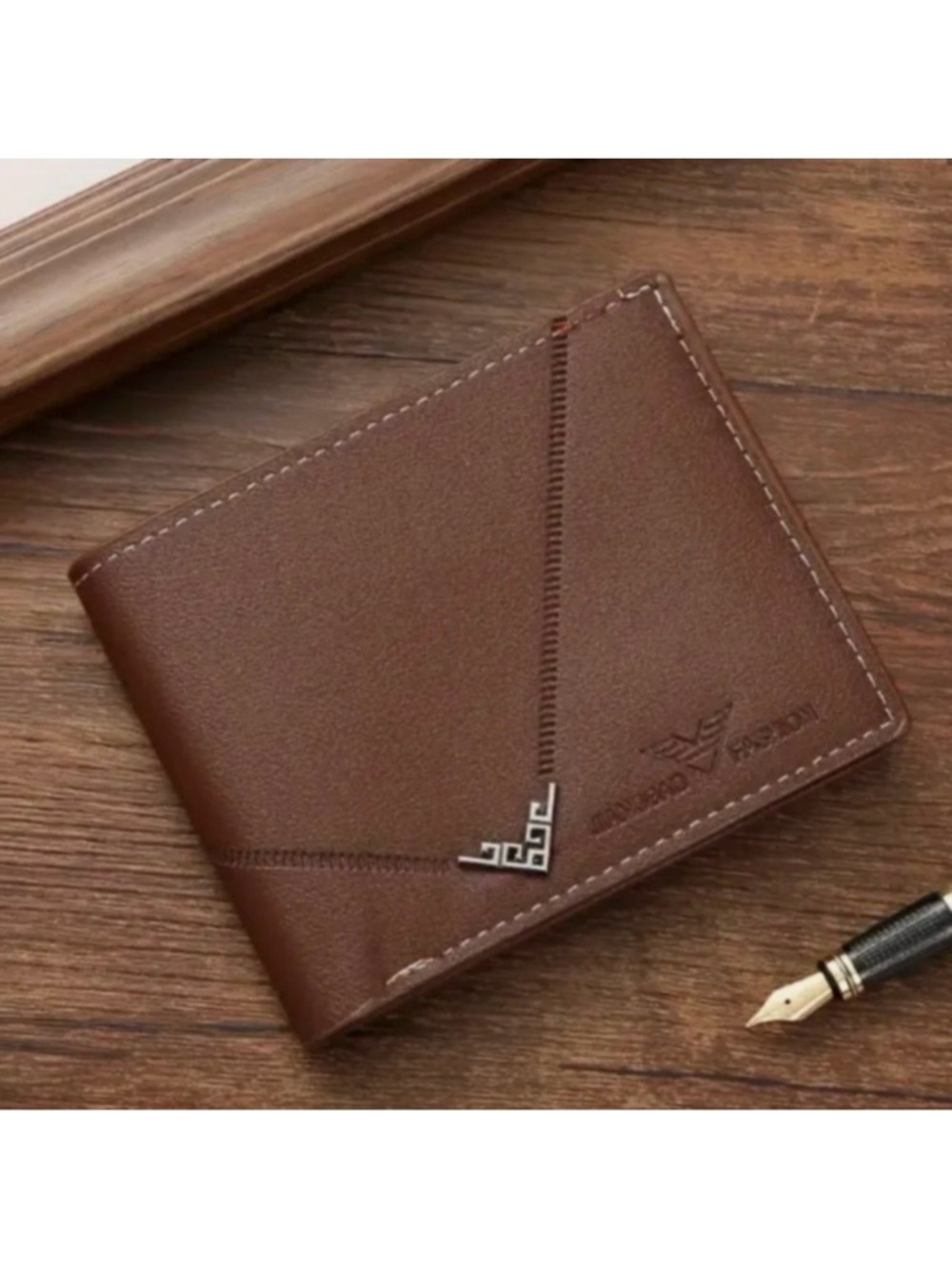 Brown PU Leather Wallet Card Holder Slim Bifold Minimalist Men’s Wallet